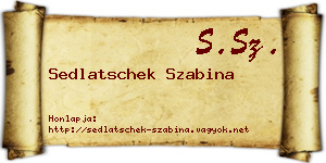 Sedlatschek Szabina névjegykártya